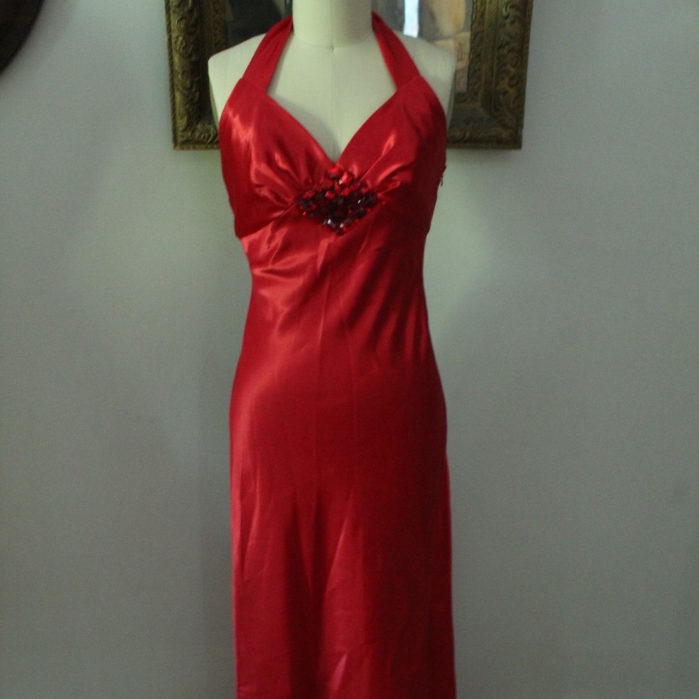 Jessica McClintock Gunne Sax Red Satin Prom Dress